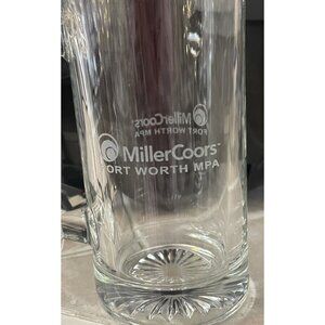 MillerCoors Fort Worth MPA Clear Glass Beer Mug With Embossed Handle & Starburst
